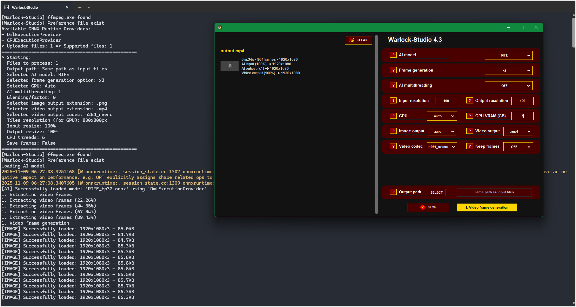 Main interface
