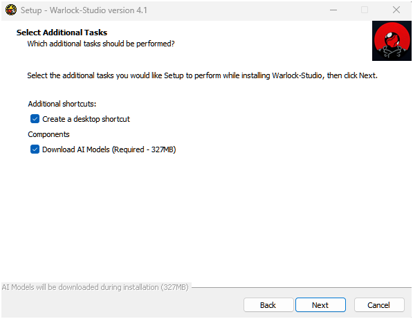 Screenshot of the installer window part 2
