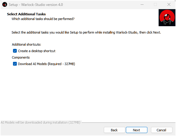 Screenshot of the installer window part 2