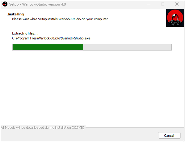 Screenshot of the installer window part 2