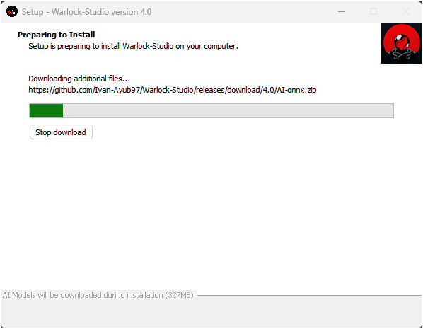 Screenshot of the installer window part 2