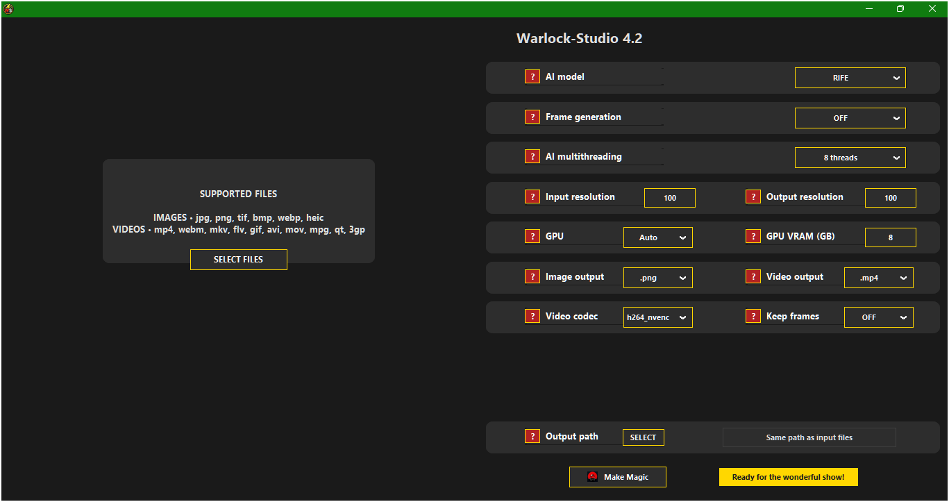Main interface