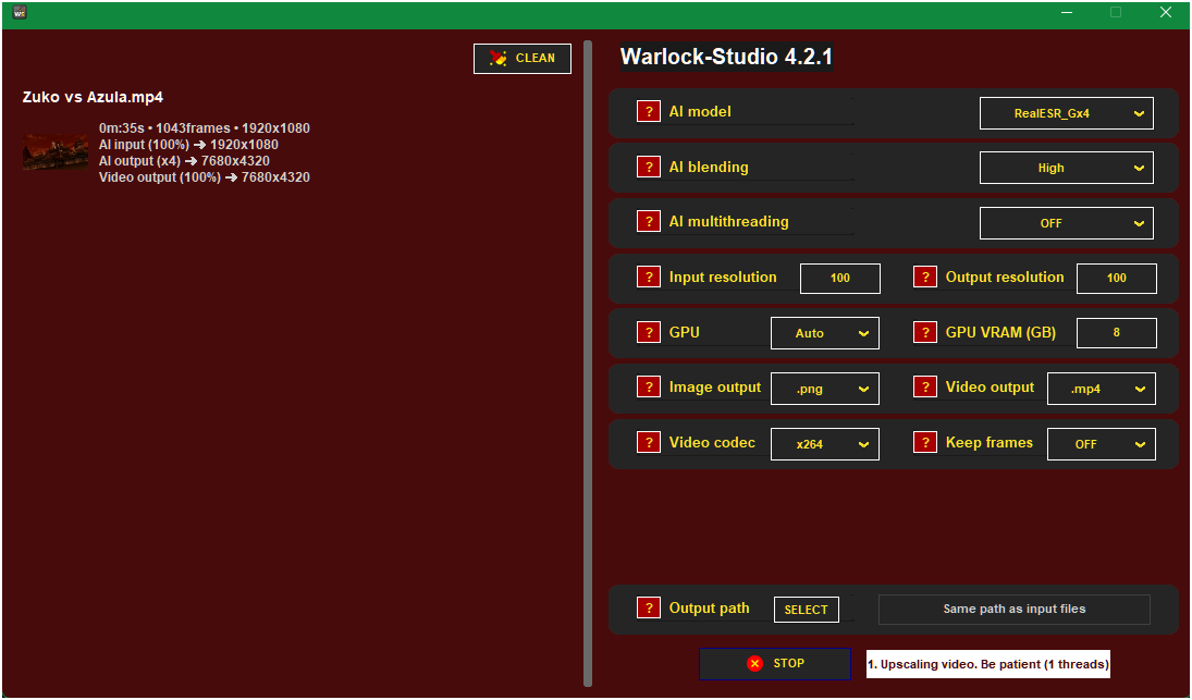 Main interface